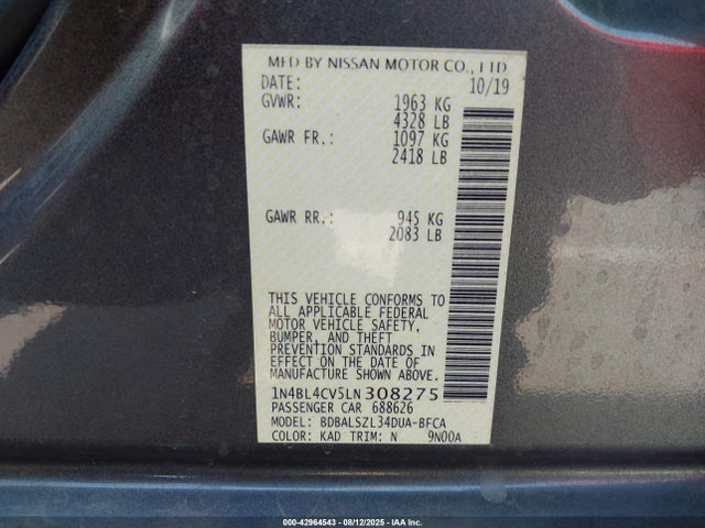 Nissan 2020 2020 1N4BL4CV5LN308275 Image 9