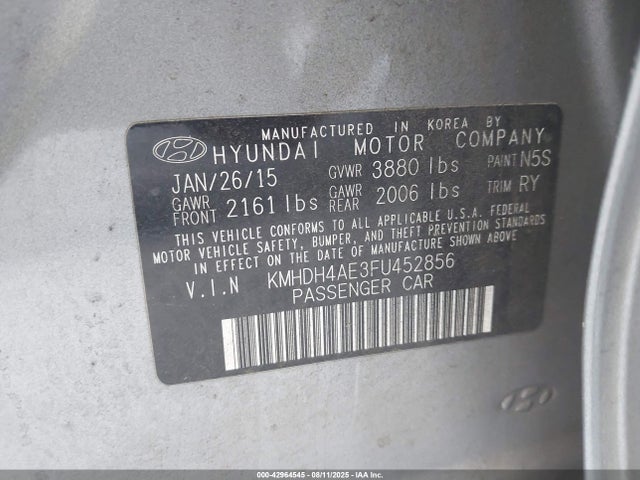 Hyundai dohc mpi nu 2015 KMHDH4AE3FU452856 Image 9