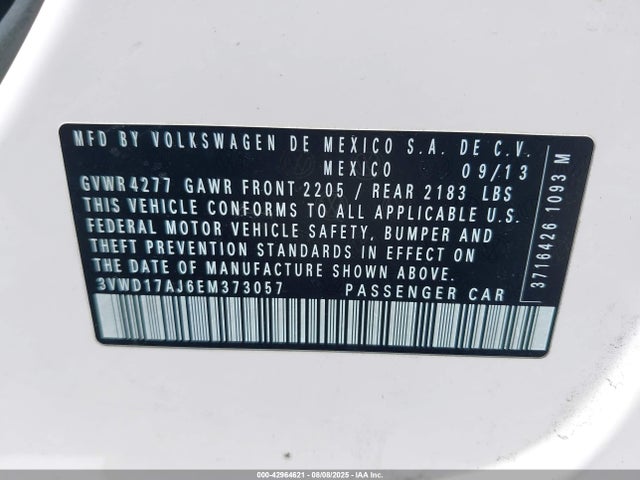 3VWD17AJ6EM373057 Volkswagen 2014