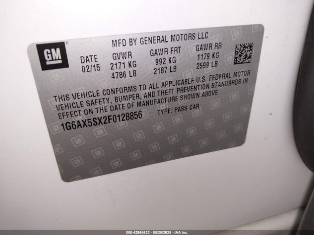 2015 CADILLAC CTS 1G6AX5SX2F0128856 Photo 8