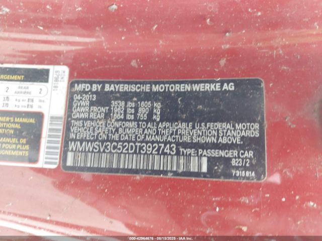 2013 MINI HARDTOP WMWSV3C52DT392743 Photo 8