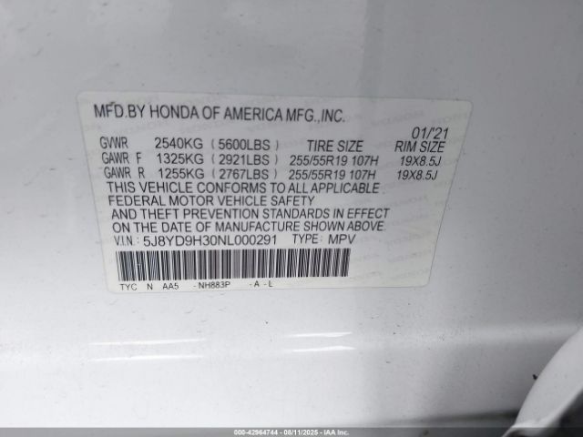 2022 ACURA MDX 5J8YD9H30NL000291 Photo 8