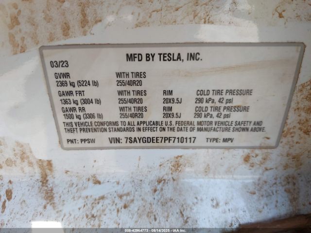 2023 TESLA MODEL Y 7SAYGDEE7PF710117 Photo 8