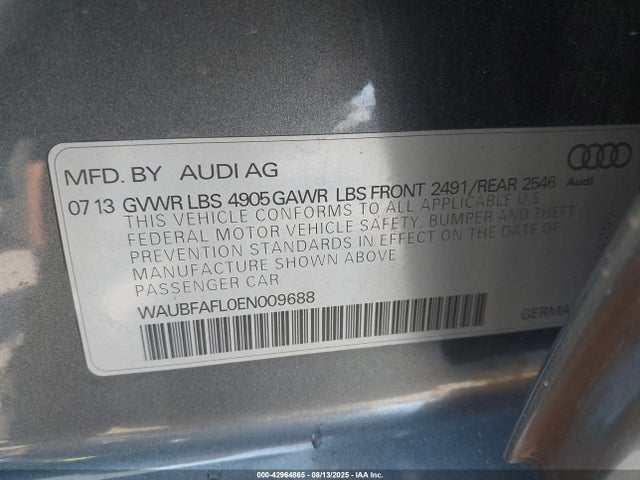 2014 AUDI A4 WAUBFAFL0EN009688 Photo 8