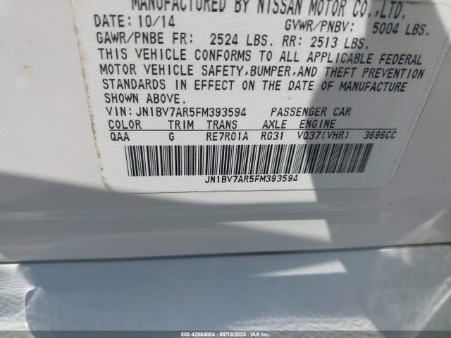 JN1BV7AR5FM393594 Infiniti Q50