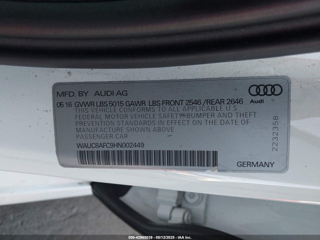 Audi A6 2017 WAUC8AFC9HN002449 Image 9