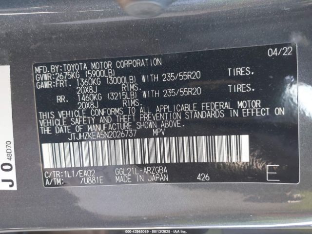 2022 LEXUS RX 350L JTJHZKEA5N2026737 Photo 8