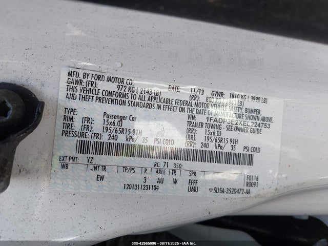 Ford 2014 2014 1FADP3E2XEL224753 Image 9