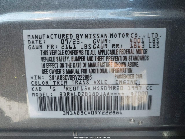 3N1AB8CV0RY222886 Nissan 2024