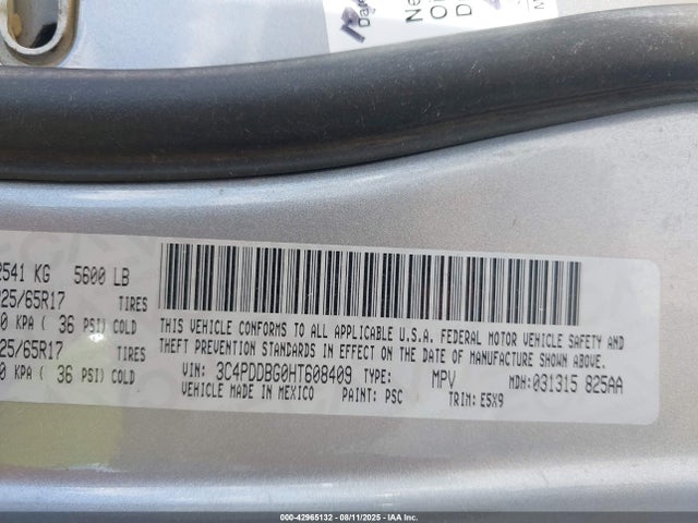 3C4PDDBG0HT608409 Dodge 2017