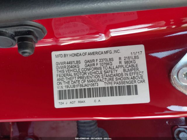 2018 ACURA TLX 19UUB1F59JA010673 Photo 8