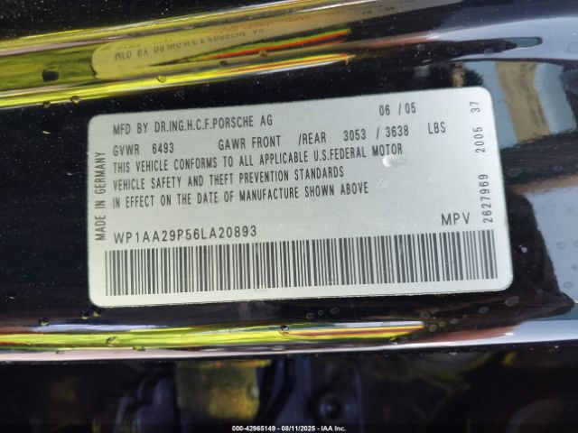 2006 PORSCHE CAYENNE WP1AA29P56LA20893 Photo 8