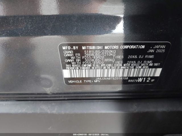 2025 MITSUBISHI OUTLANDER JA4J3VA87SZ014158 Photo 8