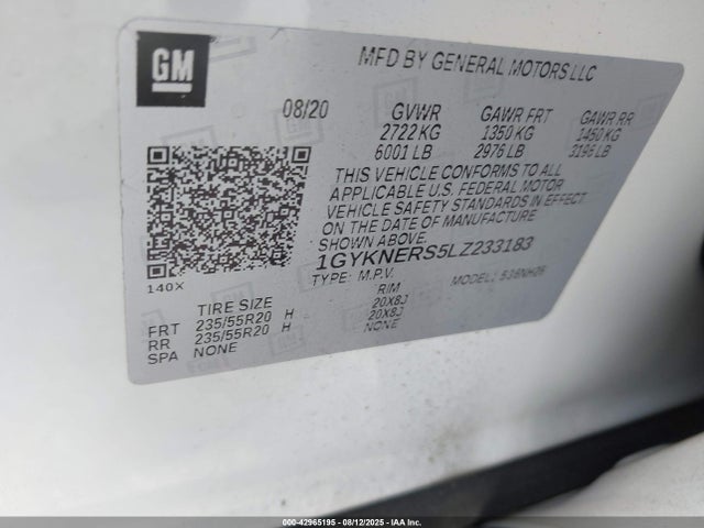 2020 CADILLAC XT5 1GYKNERS5LZ233183 Photo 8