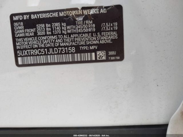 2018 BMW X3 5UXTR9C51JLD73158 Photo 8