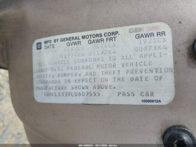 1990 CADILLAC ELDORADO 1G6EL1339LU607555 Photo 8