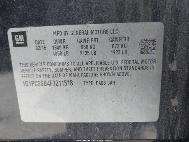 Chevrolet LUV 2015 1G1PC5SB4F7211518 Image 9