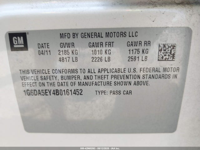 2011 CADILLAC CTS 1G6DA5EY4B0161452 Photo 8