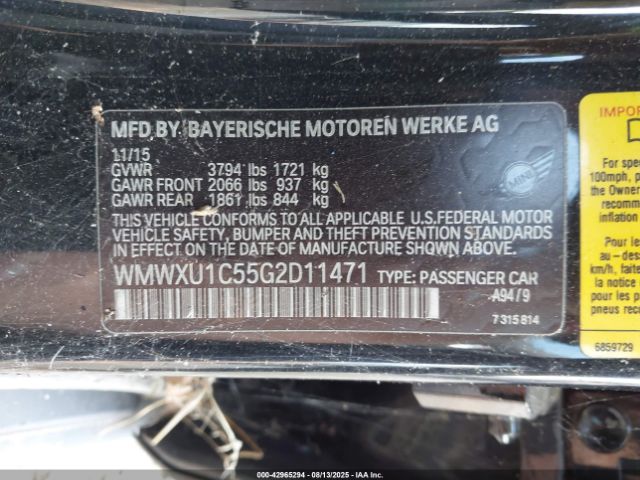 2016 MINI HARDTOP WMWXU1C55G2D11471 Photo 8