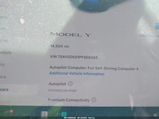 2023 TESLA MODEL Y 7SAYGDED1PF956393 Photo 6