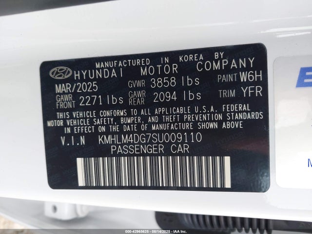 KMHLM4DG7SU009110 Hyundai mpi nu pe