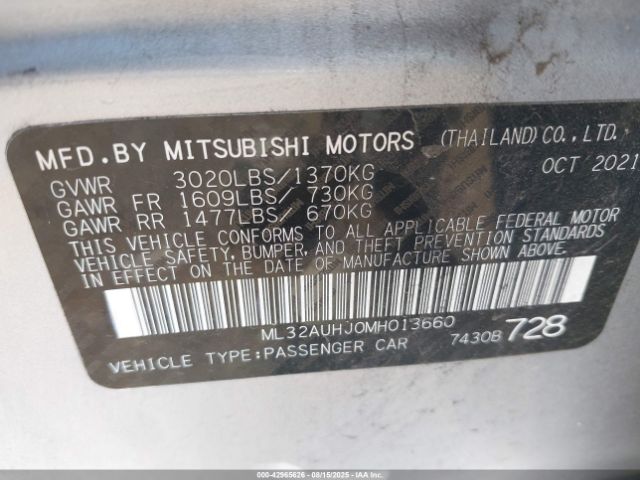 2021 MITSUBISHI MIRAGE ML32AUHJ0MH013660 Photo 8
