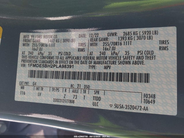 Ford ecoboost 2023 1FMDE5BH2PLA98391 Image 9
