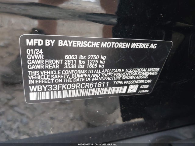 WBY33FK09RCR61811 BMW 2024