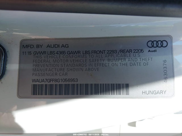 2016 AUDI A3 WAUA7GFF8G1056953 Photo 8