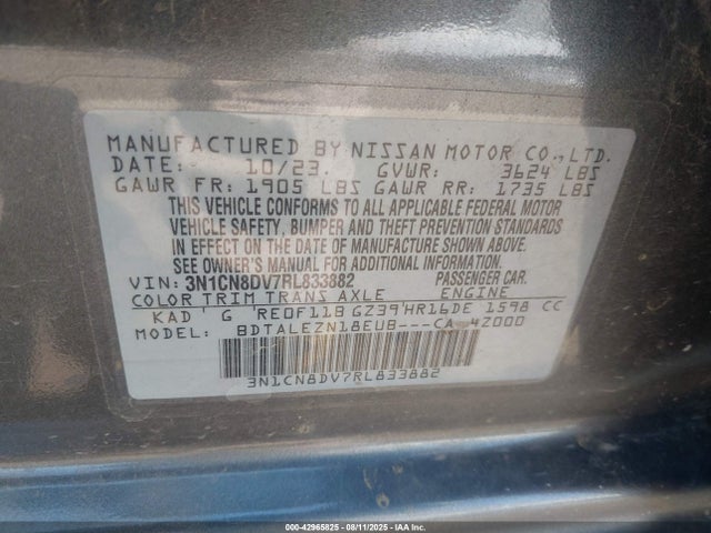 Nissan 2024 2024 3N1CN8DV7RL833882 Image 9