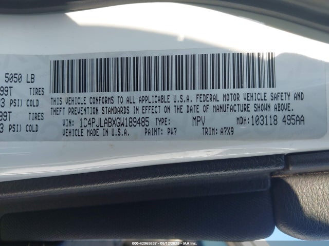 1C4PJLABXGW189485 Jeep 2016