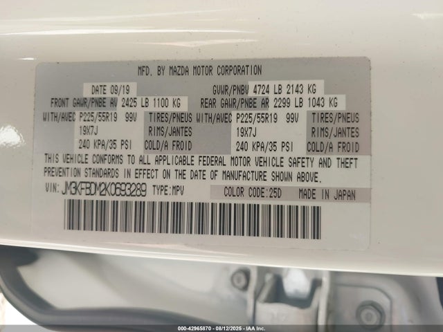 Mazda py cylinder deactivation 2019 JM3KFBDM2K0693289 Image 9