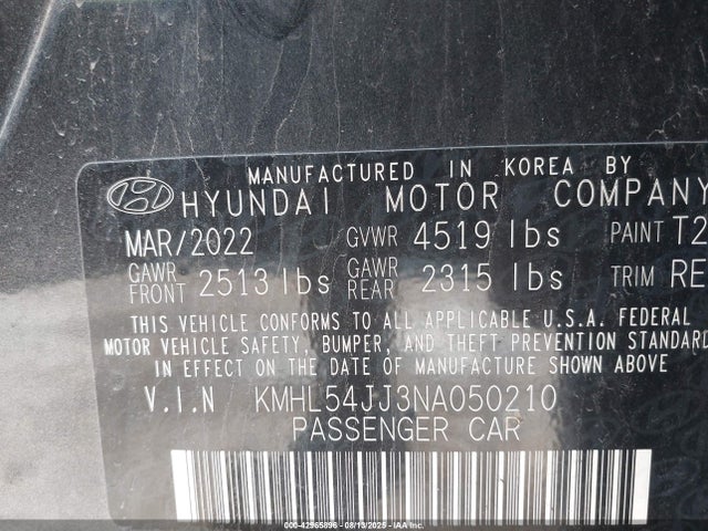 KMHL54JJ3NA050210 Hyundai gdi nu pe