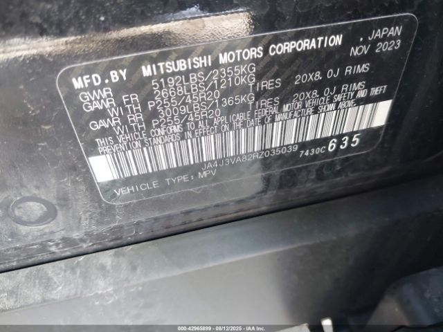 2024 MITSUBISHI OUTLANDER JA4J3VA82RZ035039 Photo 8