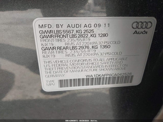 2012 AUDI Q5 WA1DKAFP6CA042526 Photo 8