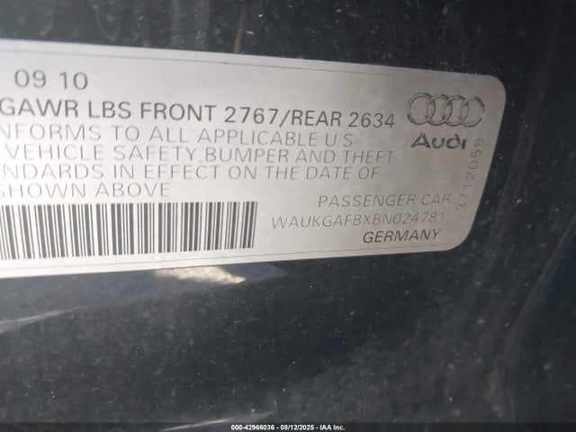 2011 AUDI A6 WAUKGAFBXBN024781 Photo 8