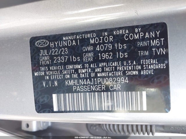 KMHLN4AJ1PU082994 Hyundai gdi kappa