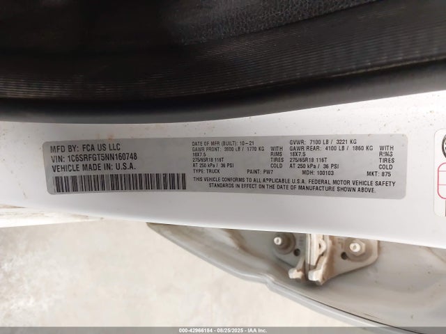 RAM 1500 2022 1C6SRFGT5NN160748 Image 9