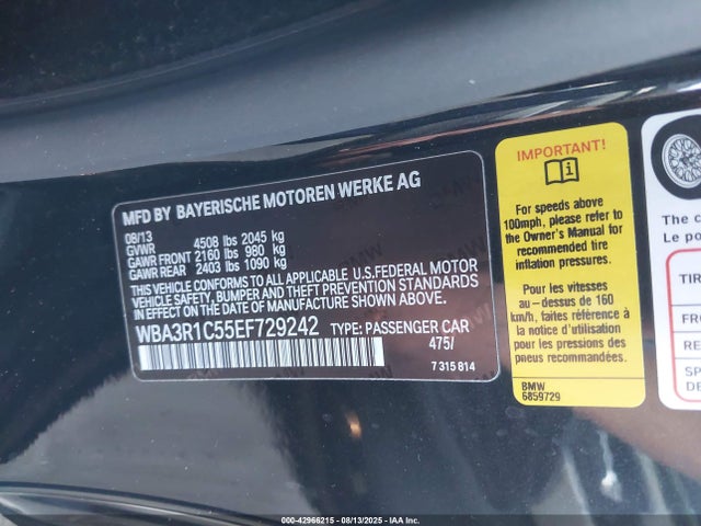 WBA3R1C55EF729242 BMW 435i