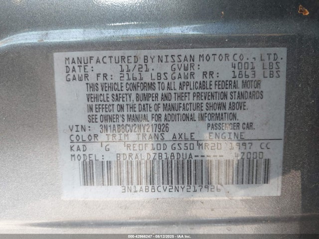 Nissan 2022 2022 3N1AB8CV2NY217926 Image 9