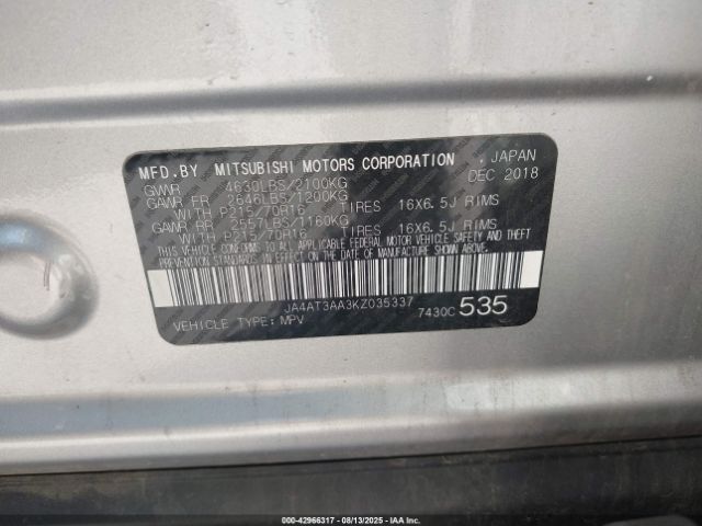 2019 MITSUBISHI ECLIPSE CROSS JA4AT3AA3KZ035337 Photo 8