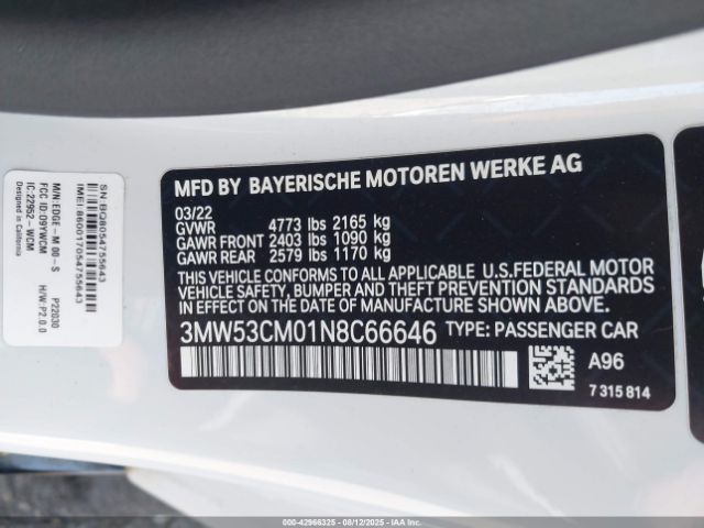 2022 BMW M240 3MW53CM01N8C66646 Photo 8