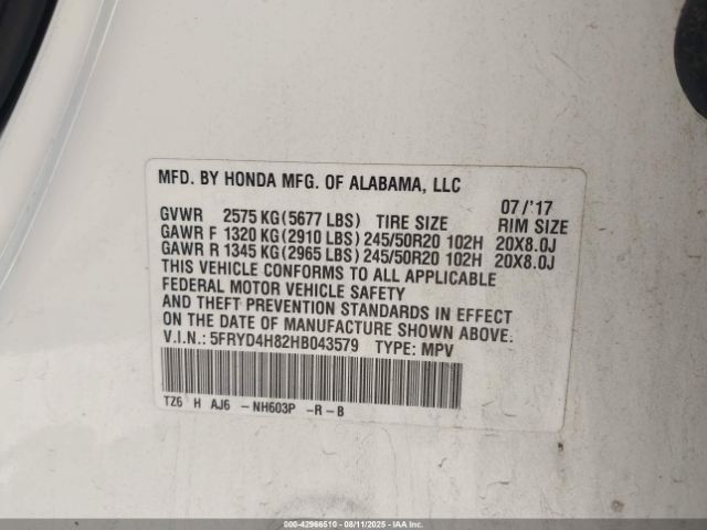 2017 ACURA MDX 5FRYD4H82HB043579 Photo 8