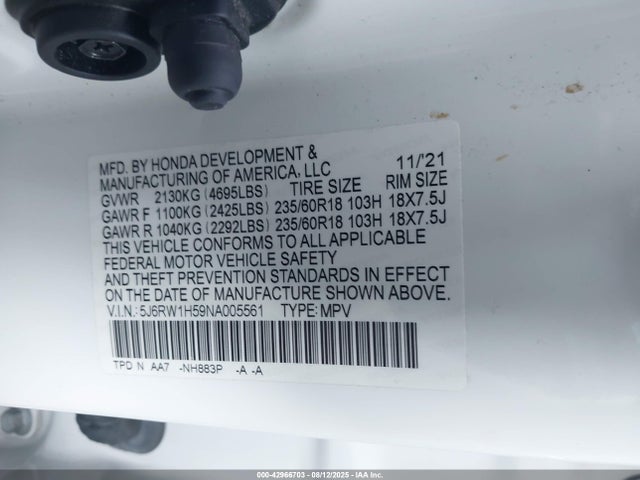 5J6RW1H59NA005561 Honda l15be