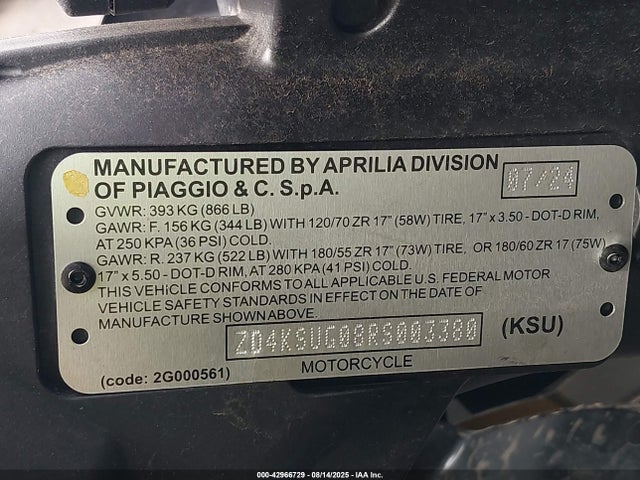 Aprilia Rs 2024 ZD4KSUG08RS003380 Image 10