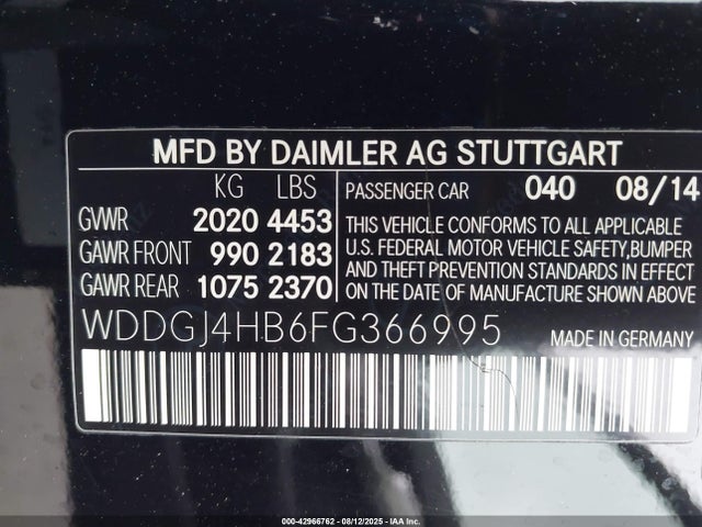Продажа на аукционе авто 2015 Mercedes-benz C 250, vin: WDDGJ4HB6FG366995, номер лота: 42966762