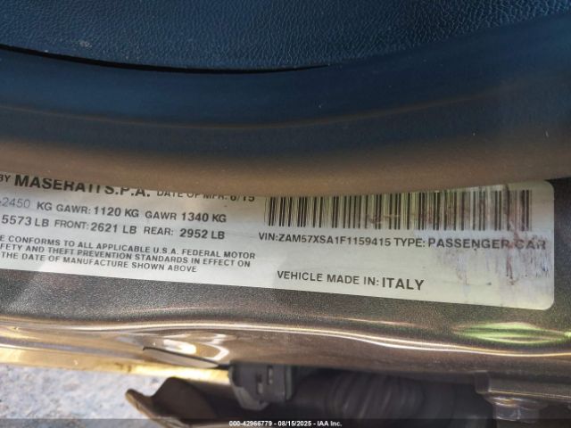 2015 MASERATI GHIBLI ZAM57XSA1F1159415 Photo 8