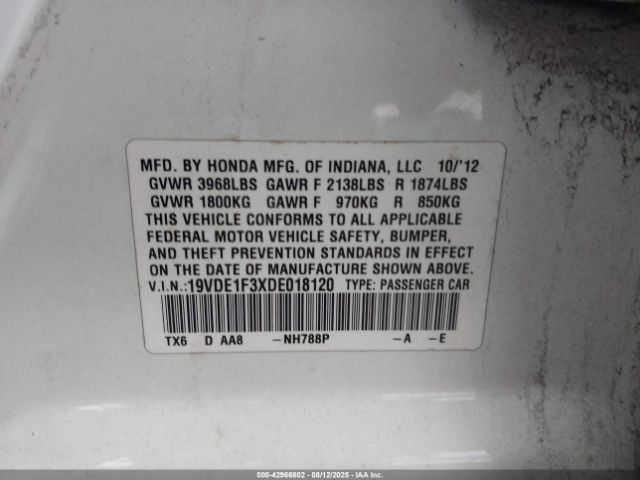 2013 ACURA ILX 19VDE1F3XDE018120 Photo 8