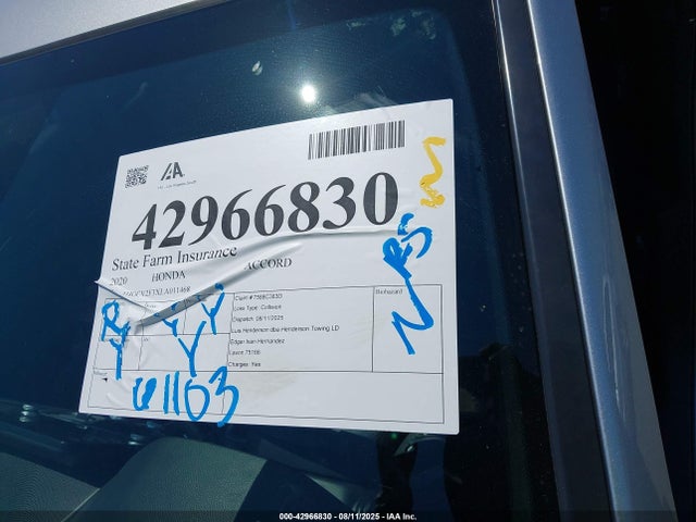 1HGCV2F3XLA011468 Honda k20c4