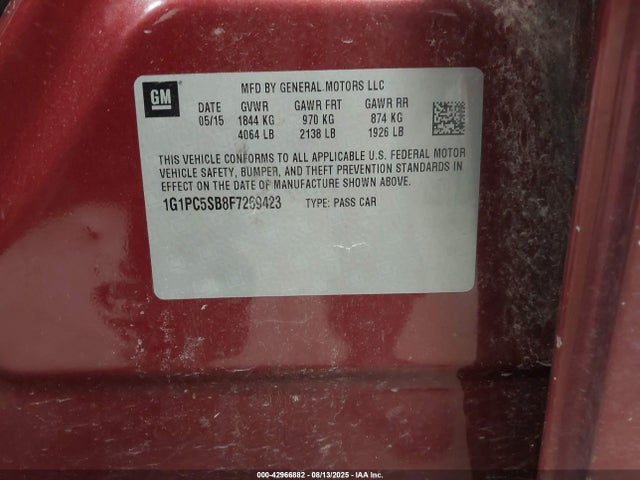Chevrolet LUV 2015 1G1PC5SB8F7269423 Image 9